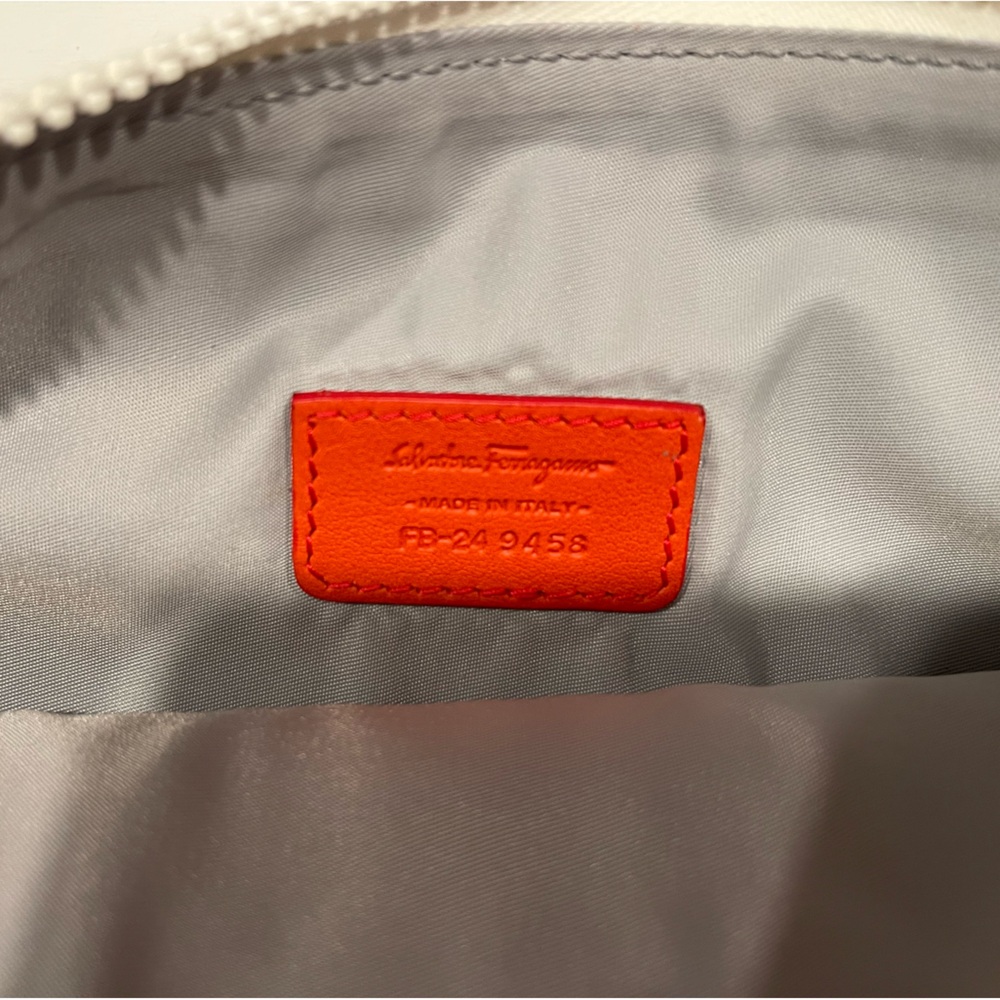 Salvatore Ferragamo Blue Cosmetic Bag with Red Trim - Picture 6 of 10